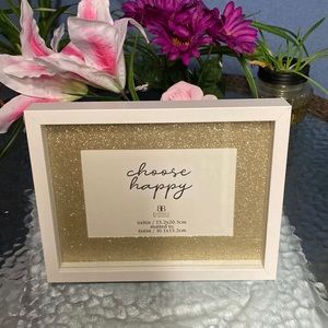 White glitter frame